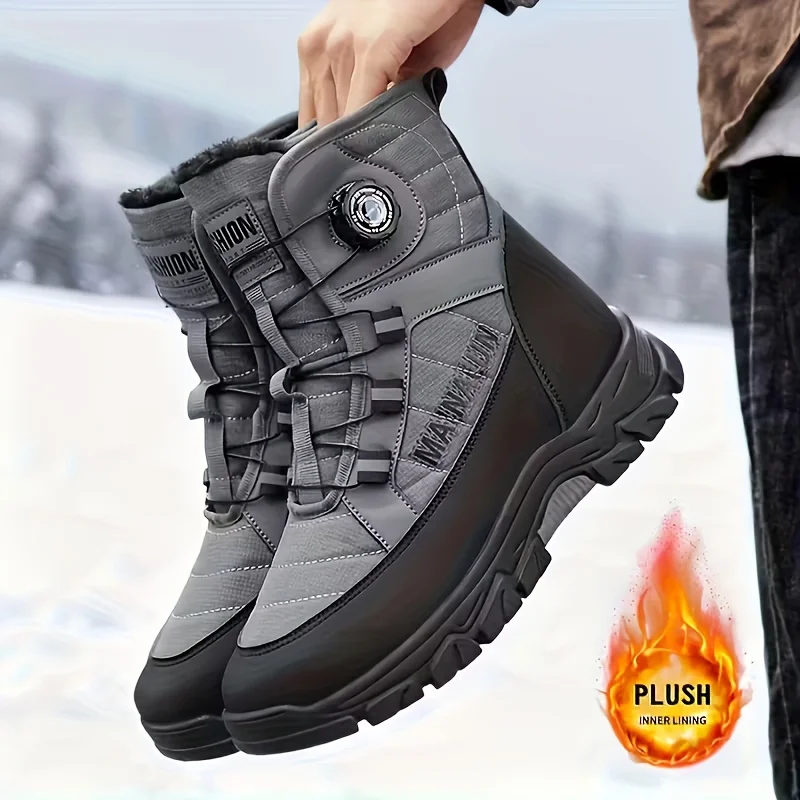 Herren-Schneestiefel, geeignet für den Winter, High-Top-Design, komfortables Futter, stilvolles Obermaterial, ausgezeichnete Wärmeisolierung und Tragekomfort. – Detail 1