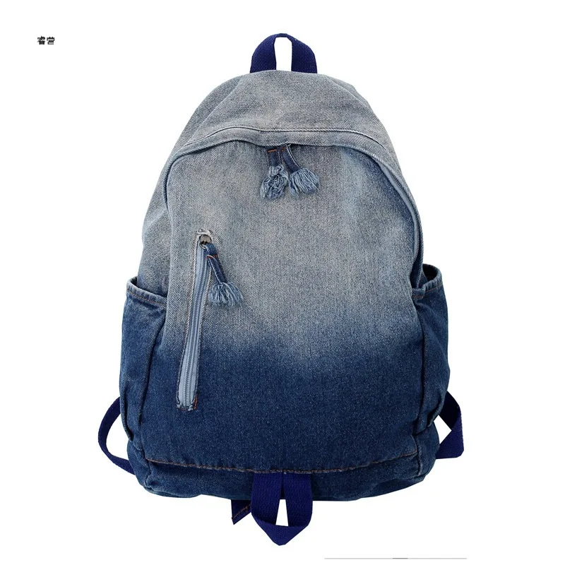 Sac à dos en denim pour adolescentes, sacs à livres scolaires, sac à dos de voyage pour femmes