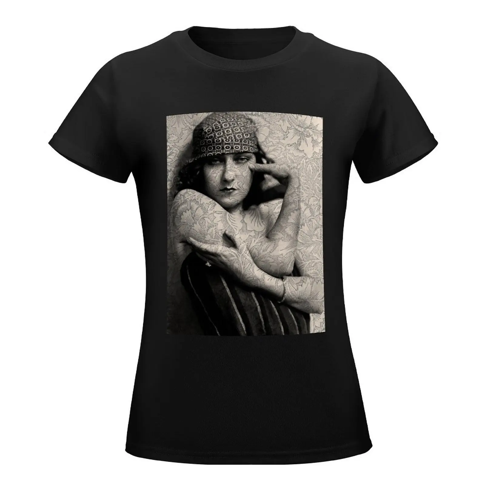 The Gloria Swanson Tattoo T-Shirt oversized vintage clothes cute tops black t-shirts for Women