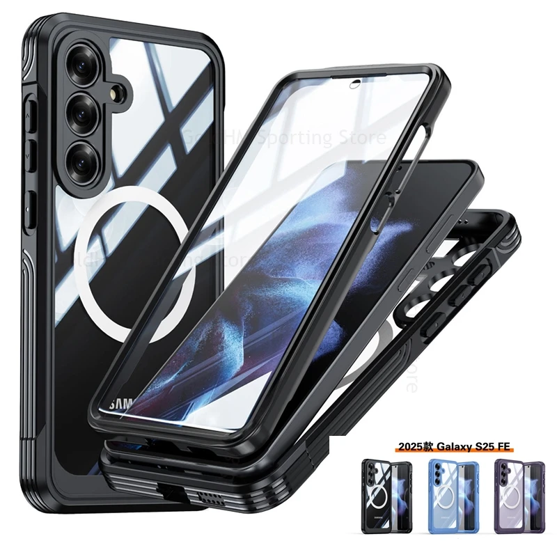 

360° Full Body Front Back Hybrid Armor Case For Samsung S25 FE S23 S24 Ultra 9H Glass Heavy Duty Cover For Galaxy S25 Edge S25FE
