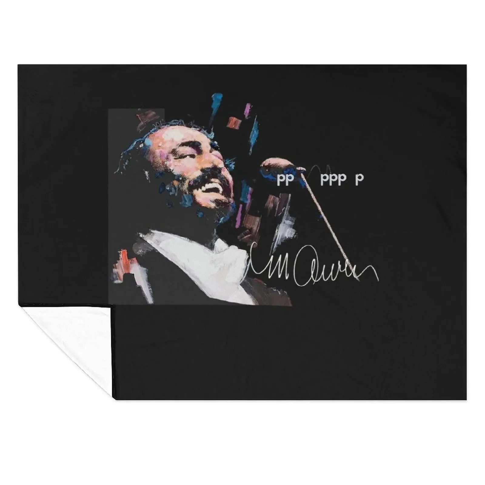 

Original Portrait of Luciano Pavarotti Throw Blanket Flannel Fabric warm for winter manga Luxury Brand Blankets
