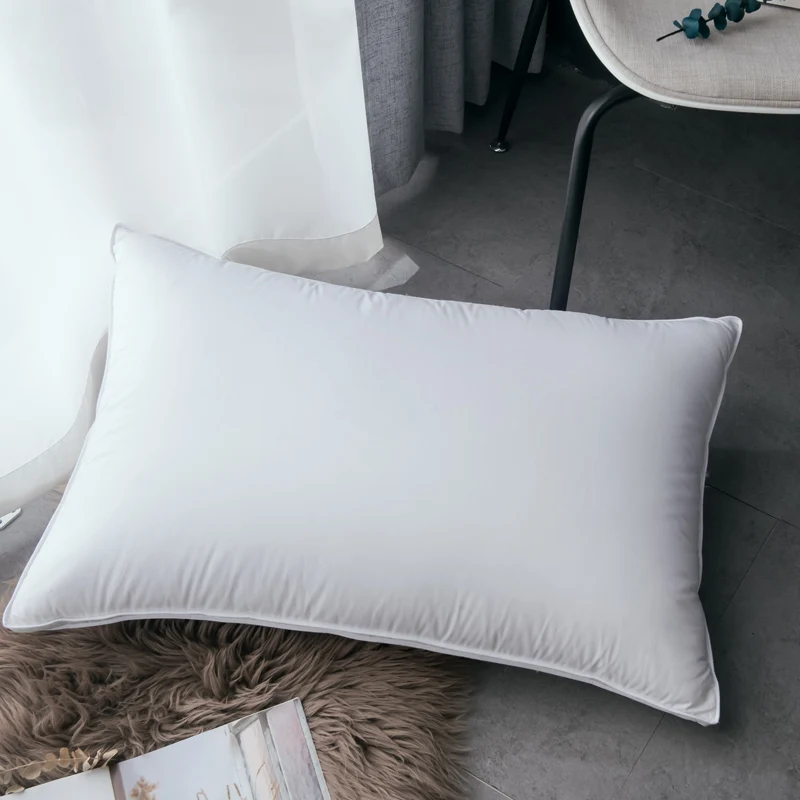 New Honren Hotel Quali Pure Cotton Feather Pillow Single Piece Bedding Rectangular ape Medium Support for All Users