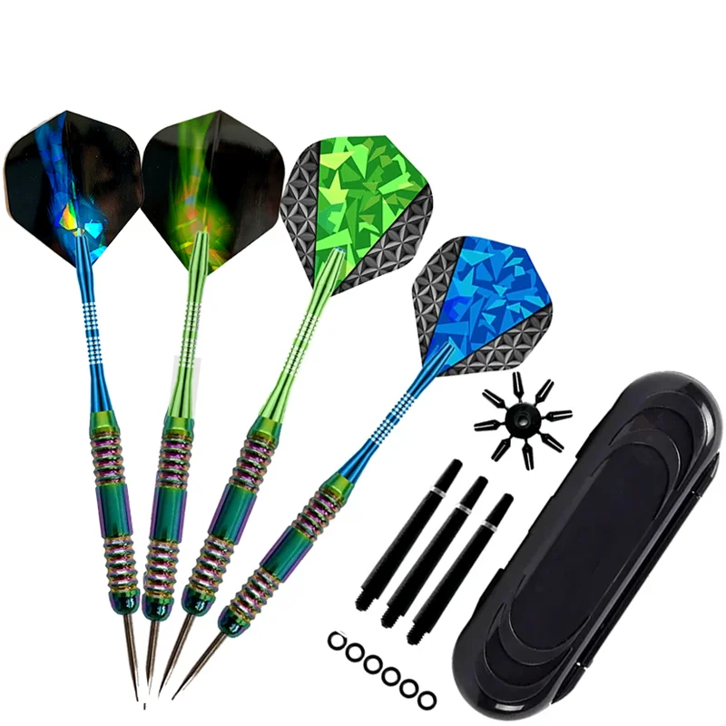

3pcs Professional Competition Dart 25g Heavy Steel Needle Point Dart Rainbow Barrel Darts with Nylon Shaft for Bar Club Game