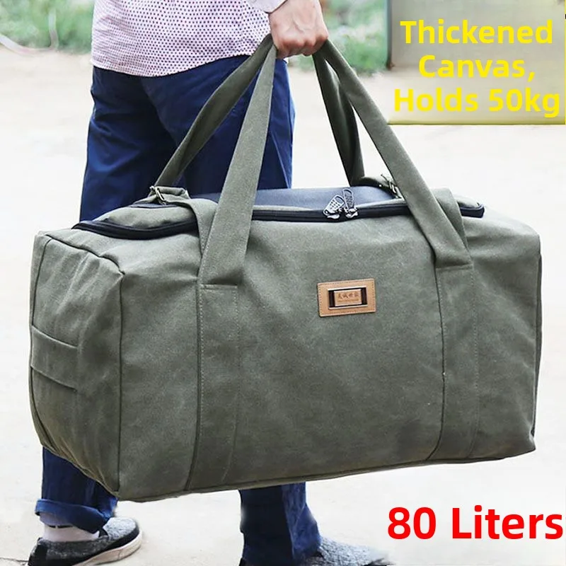 

Очень большая холщовая дорожная сумка объемом 80 л, ручная сумка Lage Thiened для переезда, путешествий и туризма, молодежная модная тенденция