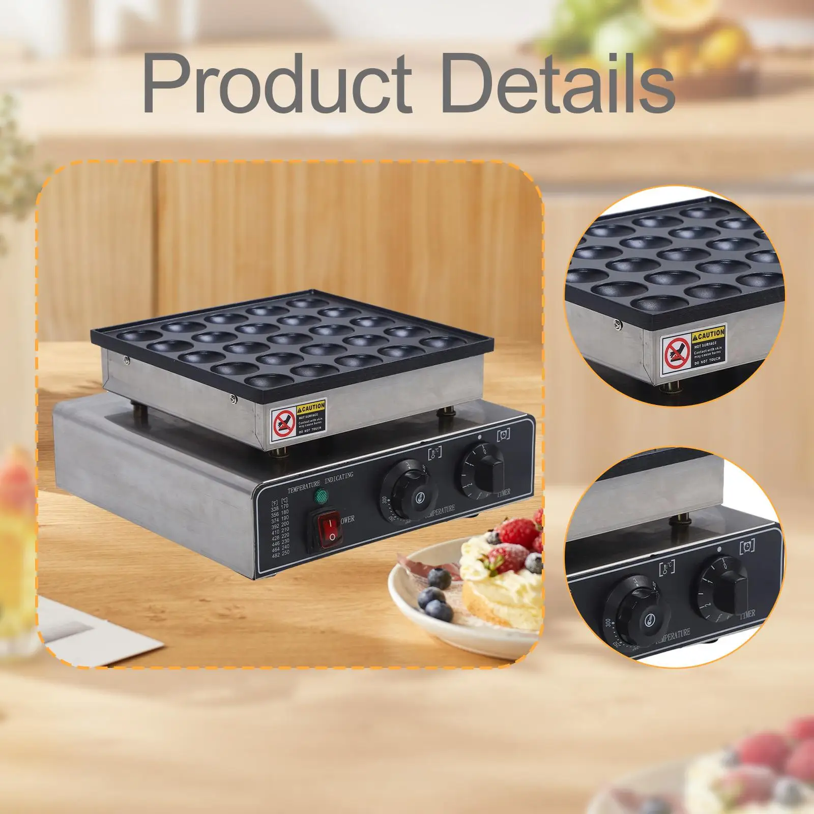 صانع الكب كيك سطح غير لاصق يجعل 25 كوبًا من آلة الكعك متعددة الاستخدامات آلة الإفطار للعطلات وأعياد الميلاد والكب كيك