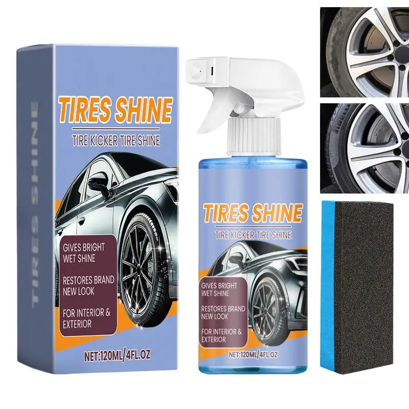 Wheel Restorer Agent Spray 120ml Waterproof Car Tire Maintenance Wax Long-lasting Vehicle Tire Refurbishment Solution For Truck