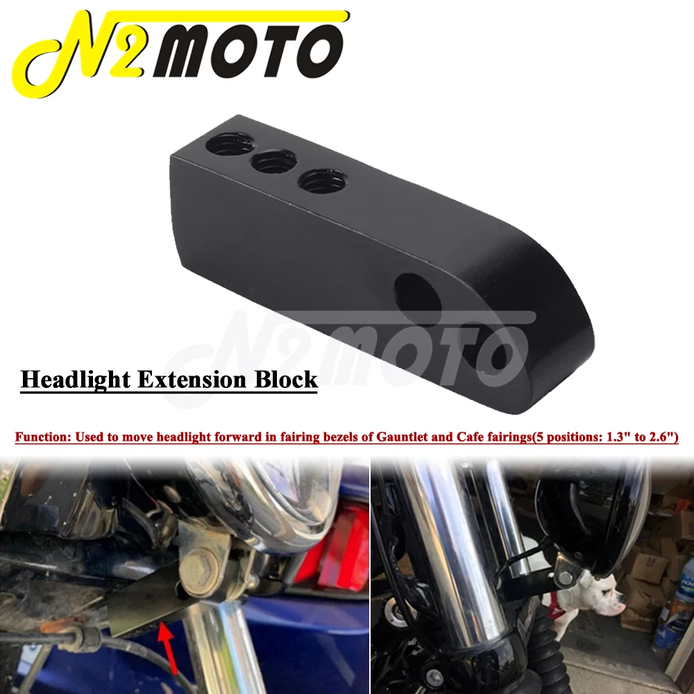 Adjustable Headlamp Relocation Bracket Headlight Extension Block For Harley Dyna Low Rider FXDL FXDLI Wide Super Glide StreetBob