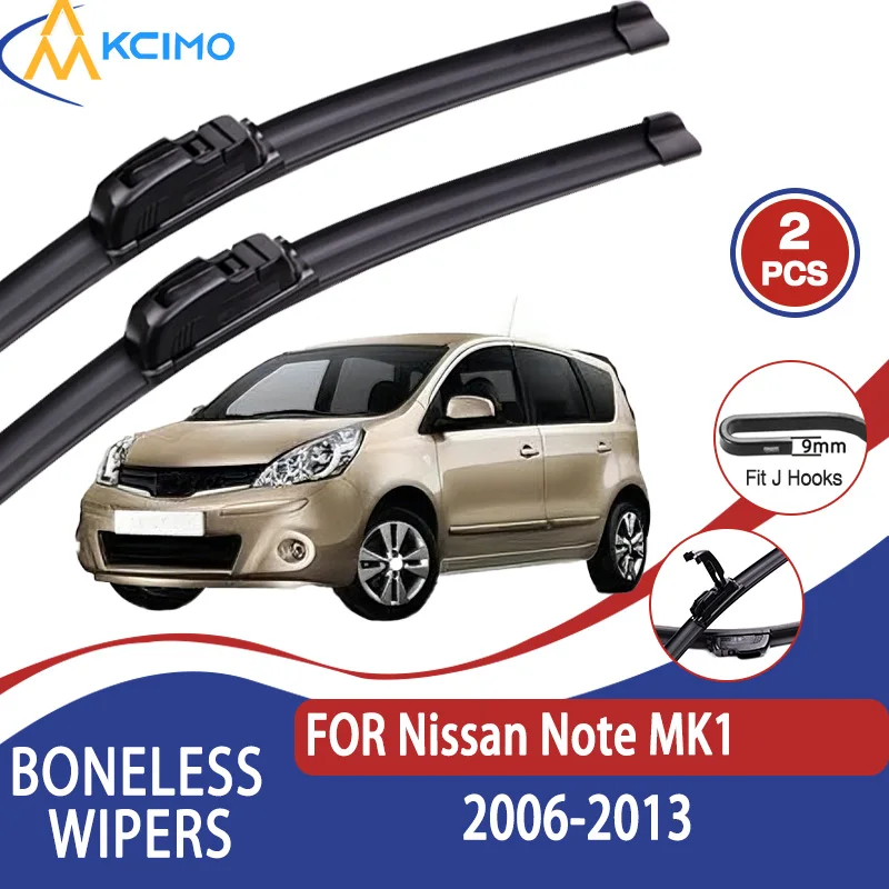 

For Nissan Note MK1 2006-2013 Car Wiper U-type Soft Rubber Boneless Wiper HD Quiet Durable Automotive Wiper 24"+14"