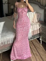 Hugcitar Women Elegant Floral Beach Vacation Bodycon Streetwear Long Dress 2026 Summer Clothes Wholesale Items For Business - Image 4