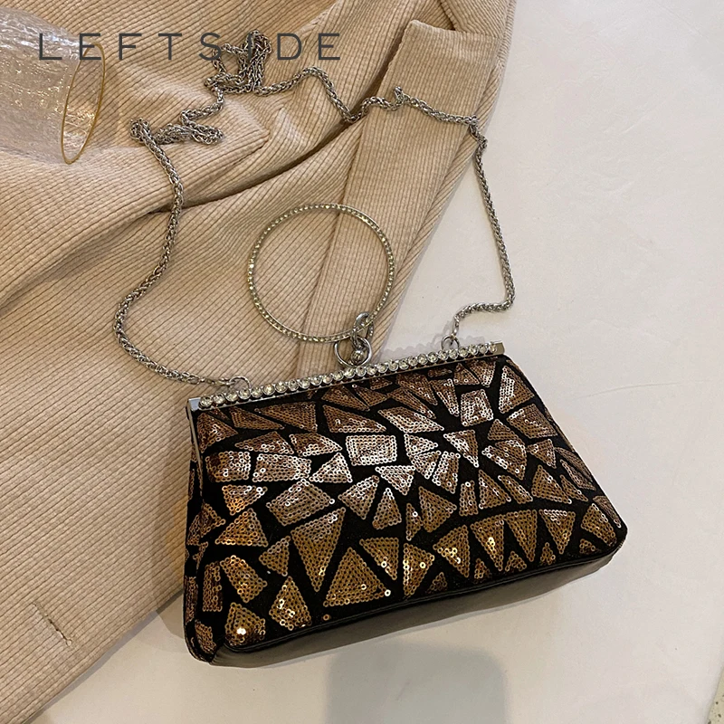 

Women's Small Sequin Geometric Pattern Rhinestone Clutch Bag Retro Evening Party Shoulder Crossbody Bag 2026 Luxury Handbags