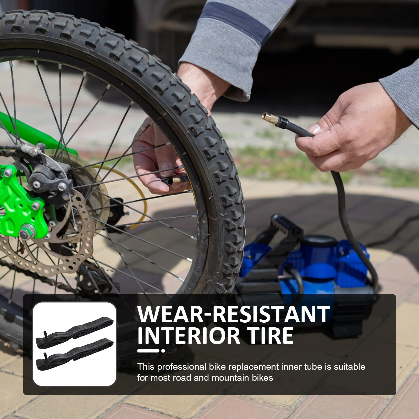 2Pcs Shockproof Bike Inner Tube Professional Cycling Tube Replacement Practical Comfortable Ride for Mountain Road Bikes