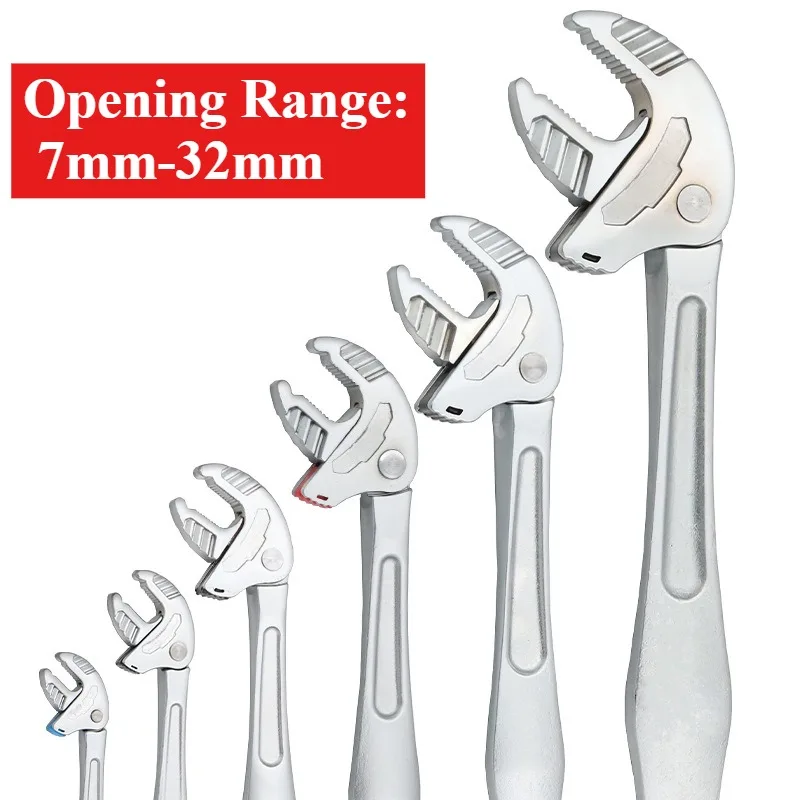 

7-32mm Pliers Wrench Multi-function Flexible Size Adjustment Imitation Ratchet Wrench Crab Industrial Grade Claw Style Tool M