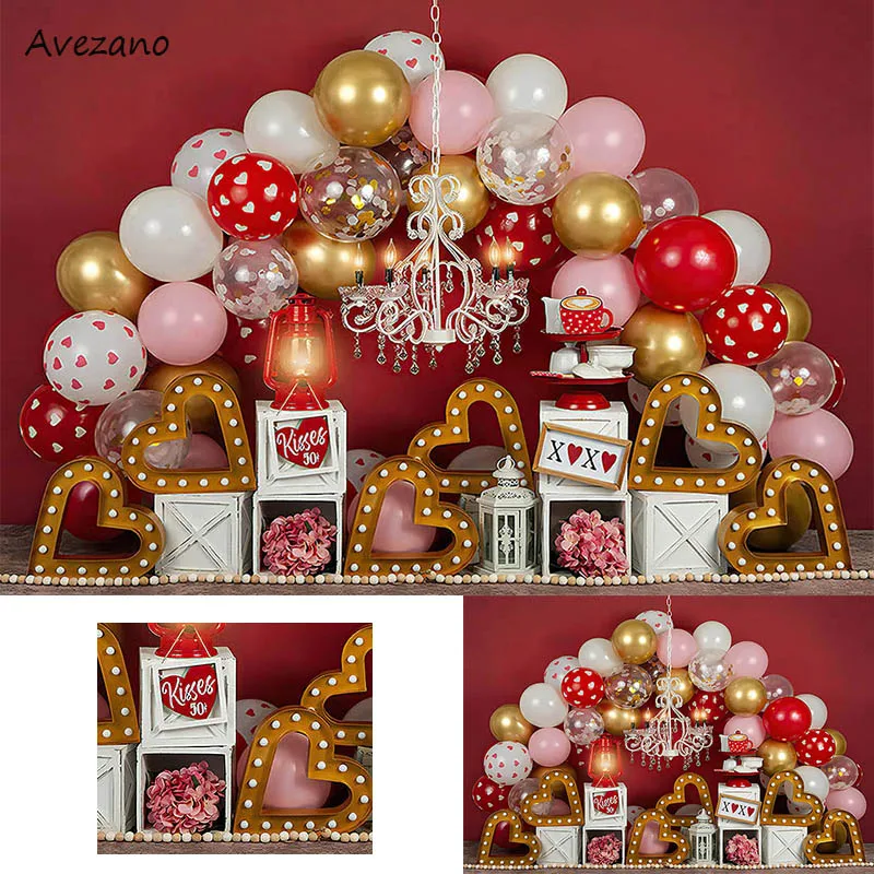 

Avezano Photography Backdrop Romantic Valentine's Day Love Heart Balloon Valentine Portrait Background Photo Studio Decor Props