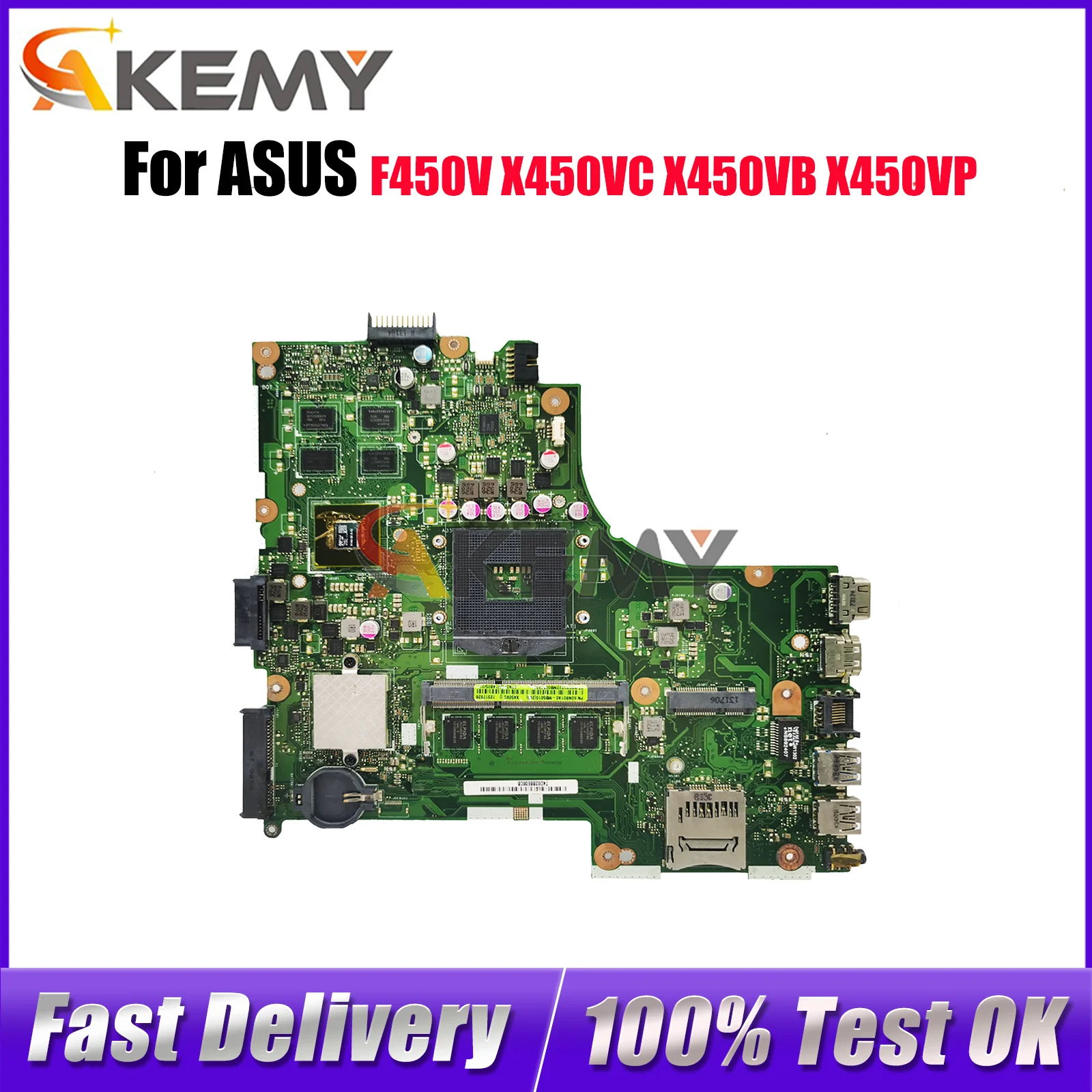 

X450VC Laptop Motherboard For ASUS VivoBook F450V X450V X450VC X450VB A450V X450VP Notebook Mainboard W/ 100% tests OK fast ship