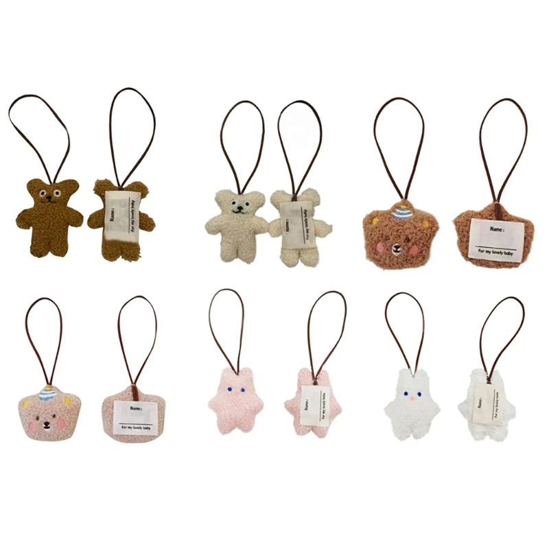 

Baby Name Tag Cartoon Bear Backpack Keychain Pendant Baby Water Bottle Label Identification Tags Bag Ornaments Kid Gift