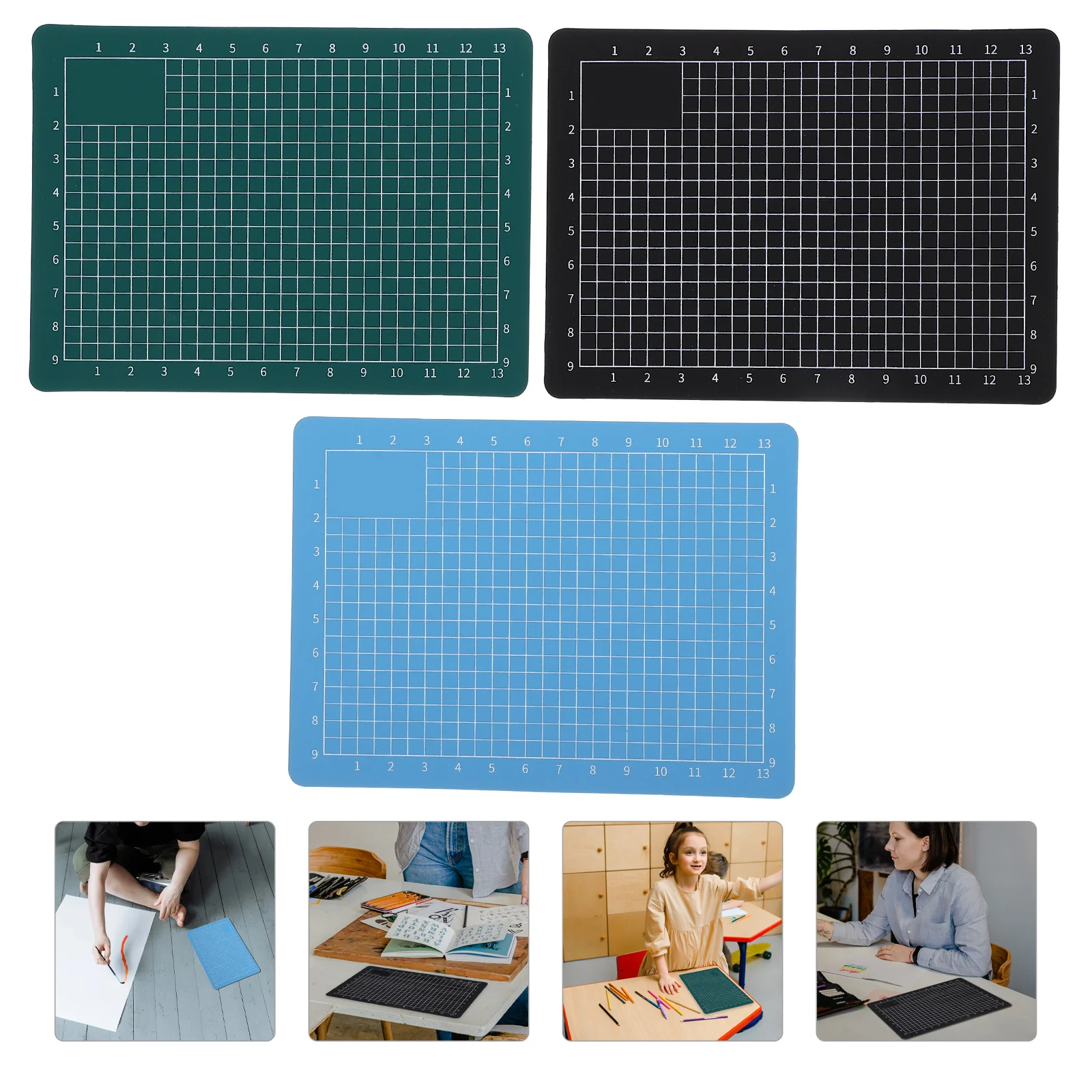 

3pcs Cutting Board Tool PVC Craft Mat Professional Non-Slip Durable A6 Size for Handicrafts Scale Perfect Gift