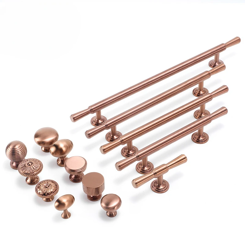 Rose Gold / Silver Cabinet Door Small Handle Pure Copper Kitchen Handles Light Luxury Nordic Knob Furniture Handle