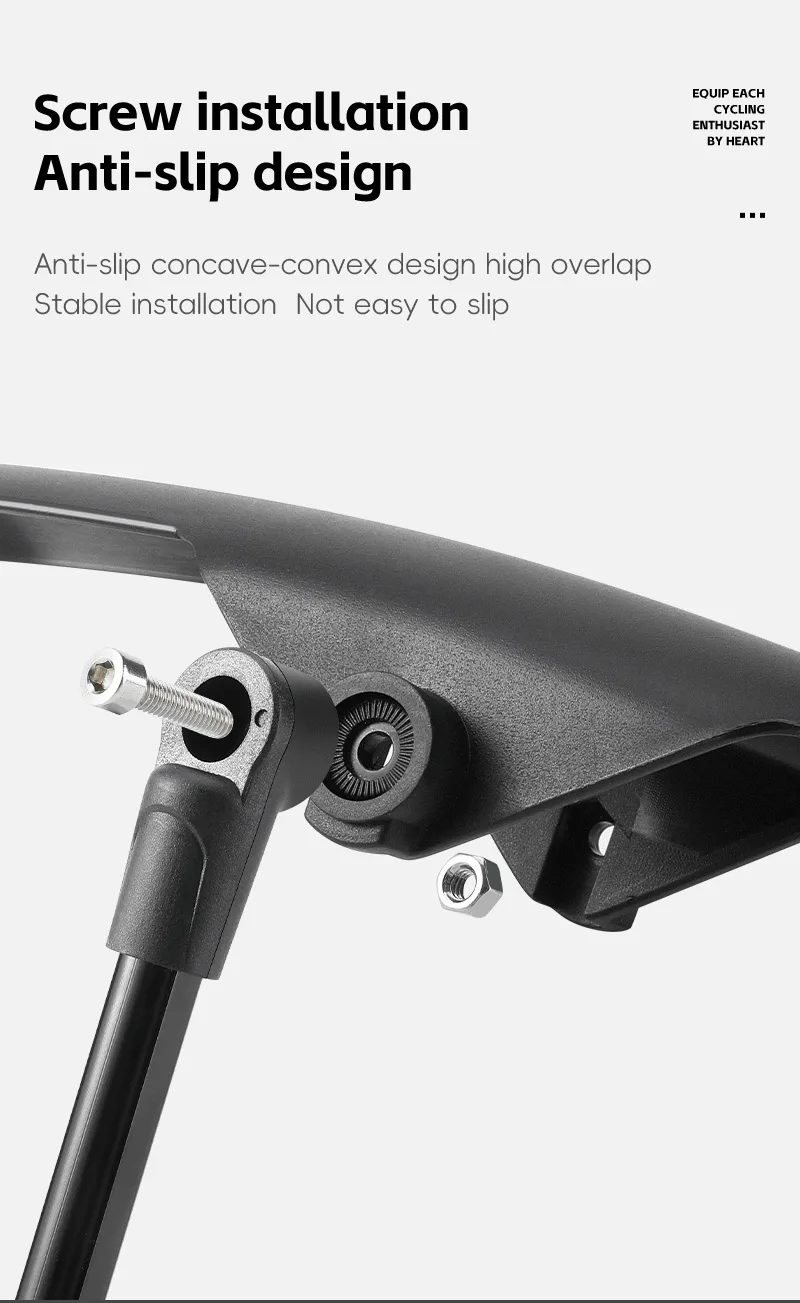 WEST BIKING Schnellspann-Fahrradkotflügel 3,8 cm breit, Doppelstangen-Schutzblech-Set für Rennrad, Gravelbike, Fahrradzubehör für Regenfahrten – Detail 7