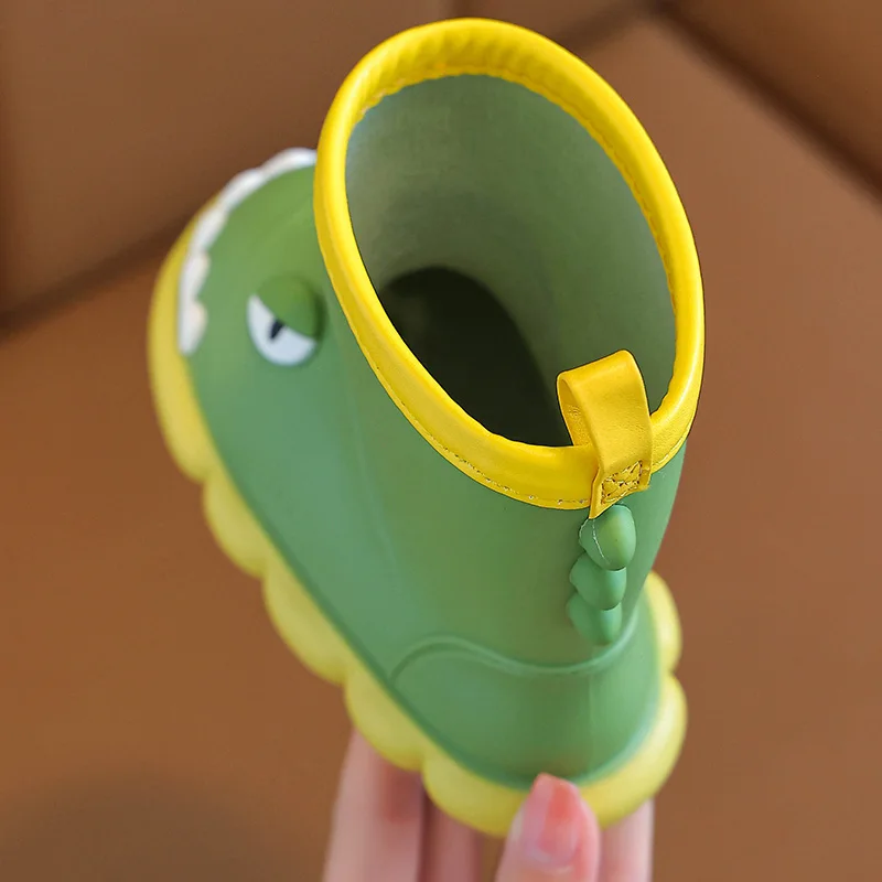 Dinosaur Children's Rain Boots Boys And Girls Cute Anti-slip Wear-Resistant Rain Shoes Soft Soled Outdoor Waterproof Shoes image 6