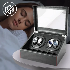 4 + 6 ملفاف ساعة صامت صندوق تخزين ساعات أوتوماتيكي ساعة عرض هدية لعيد الميلاد/الأب/عيد الميلاد