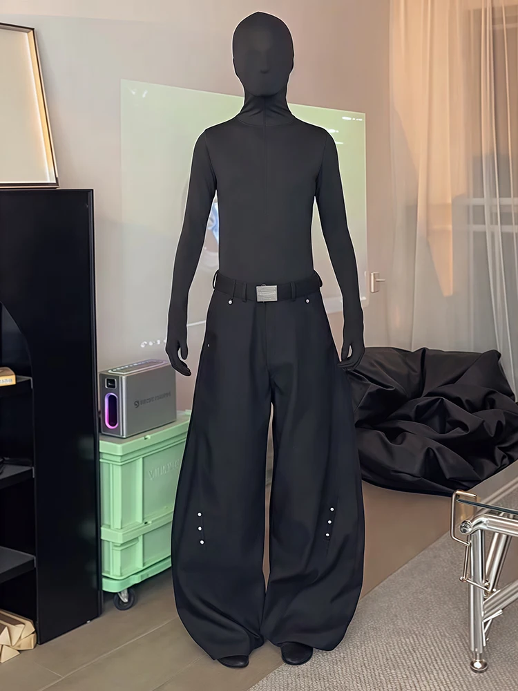 

Брюки Cleanfit Bla Knife с широкими штанинами, мужские, прочные, с заклепками, свободного прямого кроя, молодежные, повседневные, летние, модные