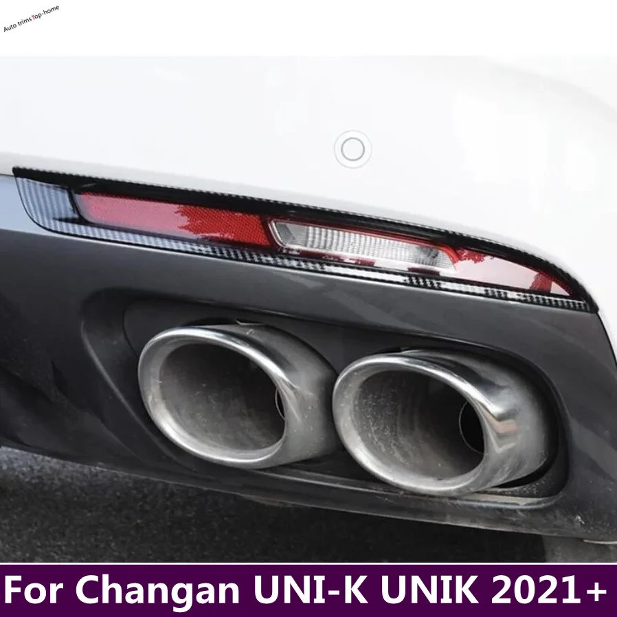 

ABS Carbon Fiber Look Rear Fog Light Lamp Cover Bumper Decoration Frame Trim For Changan UNI-K UNIK 2021 - 2024 Car Accessories