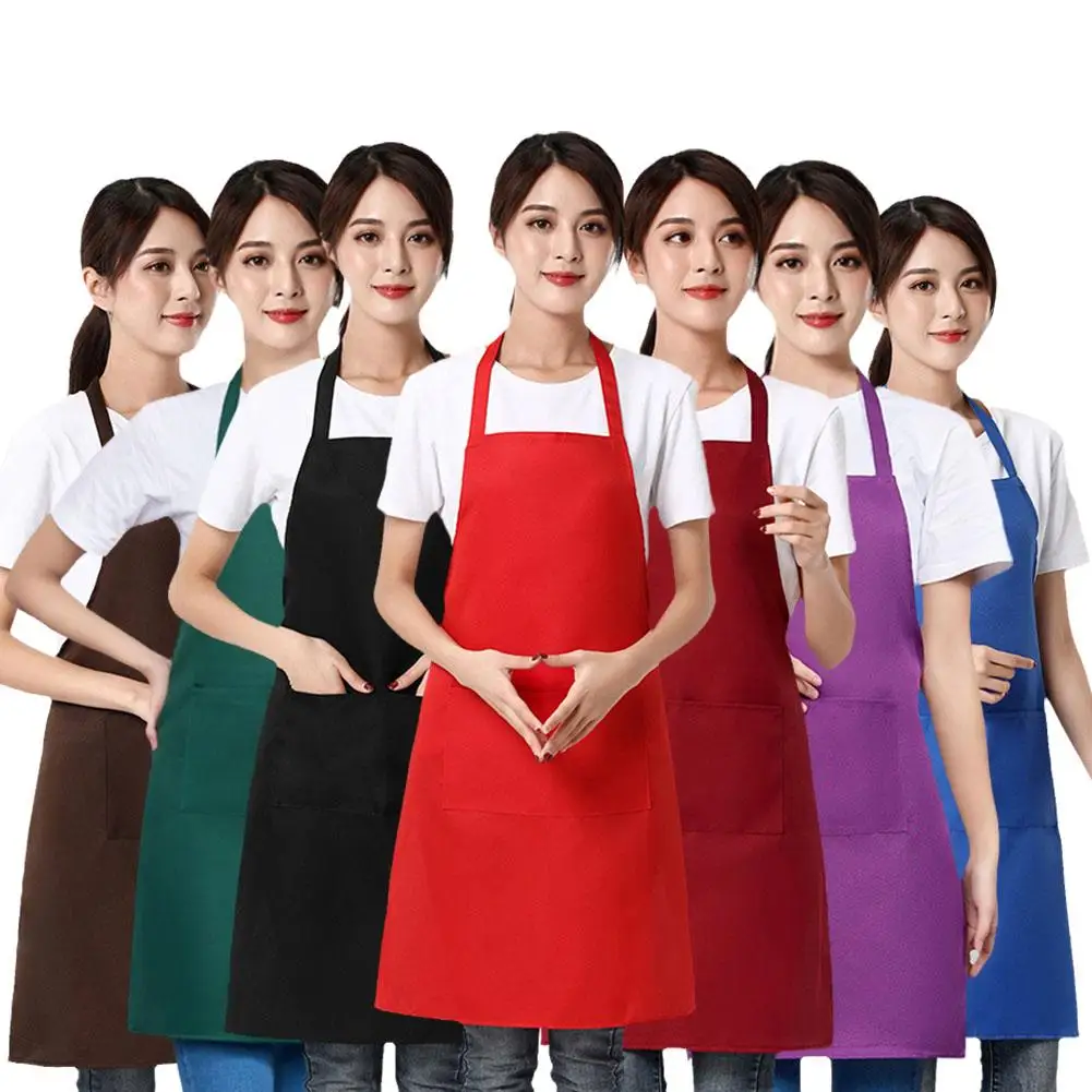 Adjustable Sleeveless Waist Apron Kitchen Unisex Dust-proof Non Fading Work Clothes Apron Dirt-resistant Smock Pocket Apron ﻿