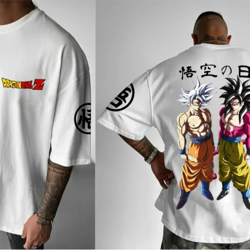 2025 اليابان لعبة دراغون بول طاقم الرقبة تي شيرت أنيمي الطباعة الرجعية القطن قصير الأكمام الرجال والنساء الصيف بلوزة قصيرة الأكمام