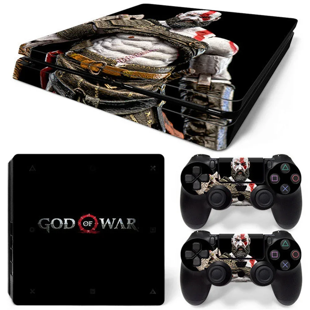ملصق جلد فينيل ملصق لوحدة التحكم النحيفة PS4 ، لعبة إله الحرب ، غطاء لـ 2 وحدات تحكم