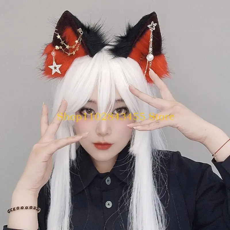 

49MC Wolf-Ear Headband Sweet Girls Halloween Cosplay Props Ears Fursuit