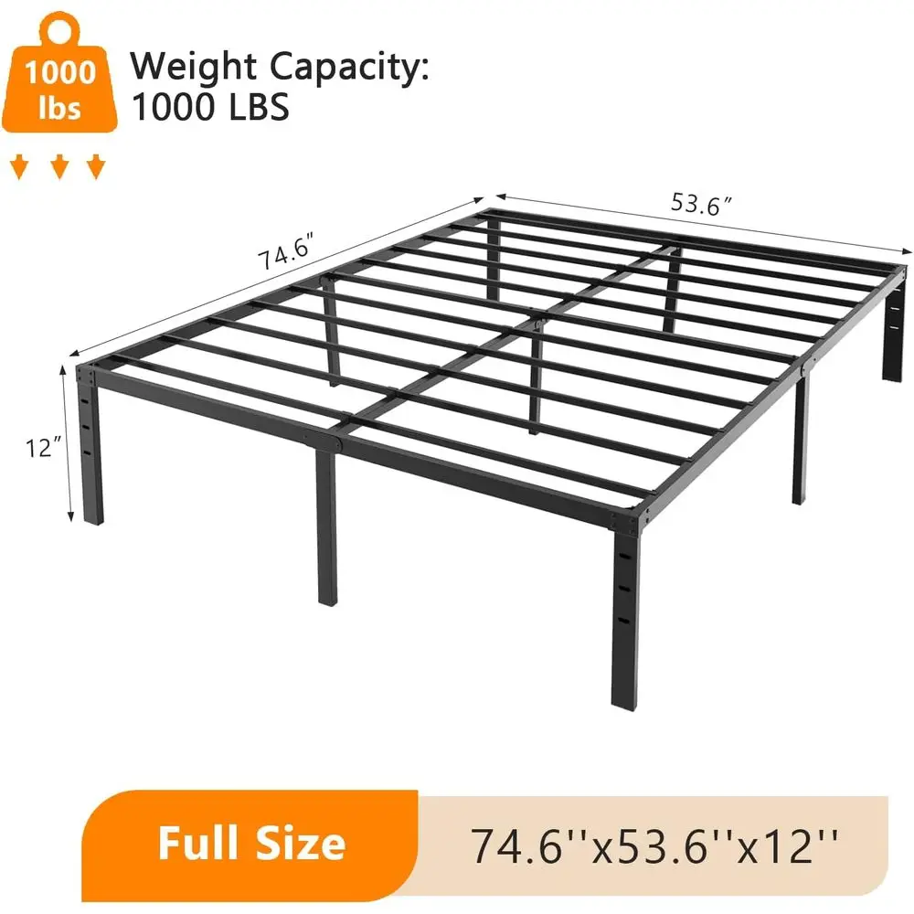VINGLI 12 Inch ull Bed e, Heavy Duty Metal Platorm, No Box Spring Needed, Steel Slat Support, Easy Assembly, Noise-ree, 10.4 inc