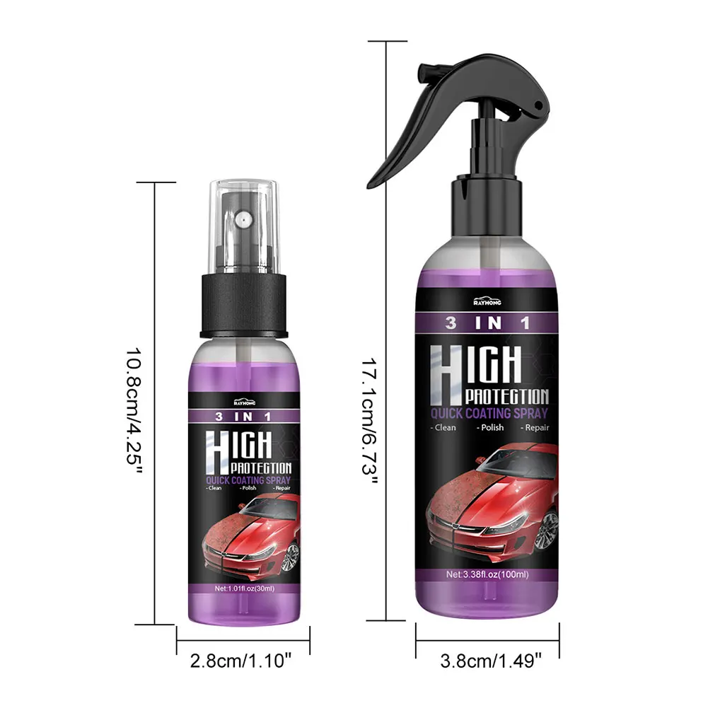 3 In 1 Auto Rivestimento In Ceramica Spray 100ml Auto Nano Rivestimento In Ceramica Lucidatura Spruzzo Cera Ad Alta Protezione Auto Vernice