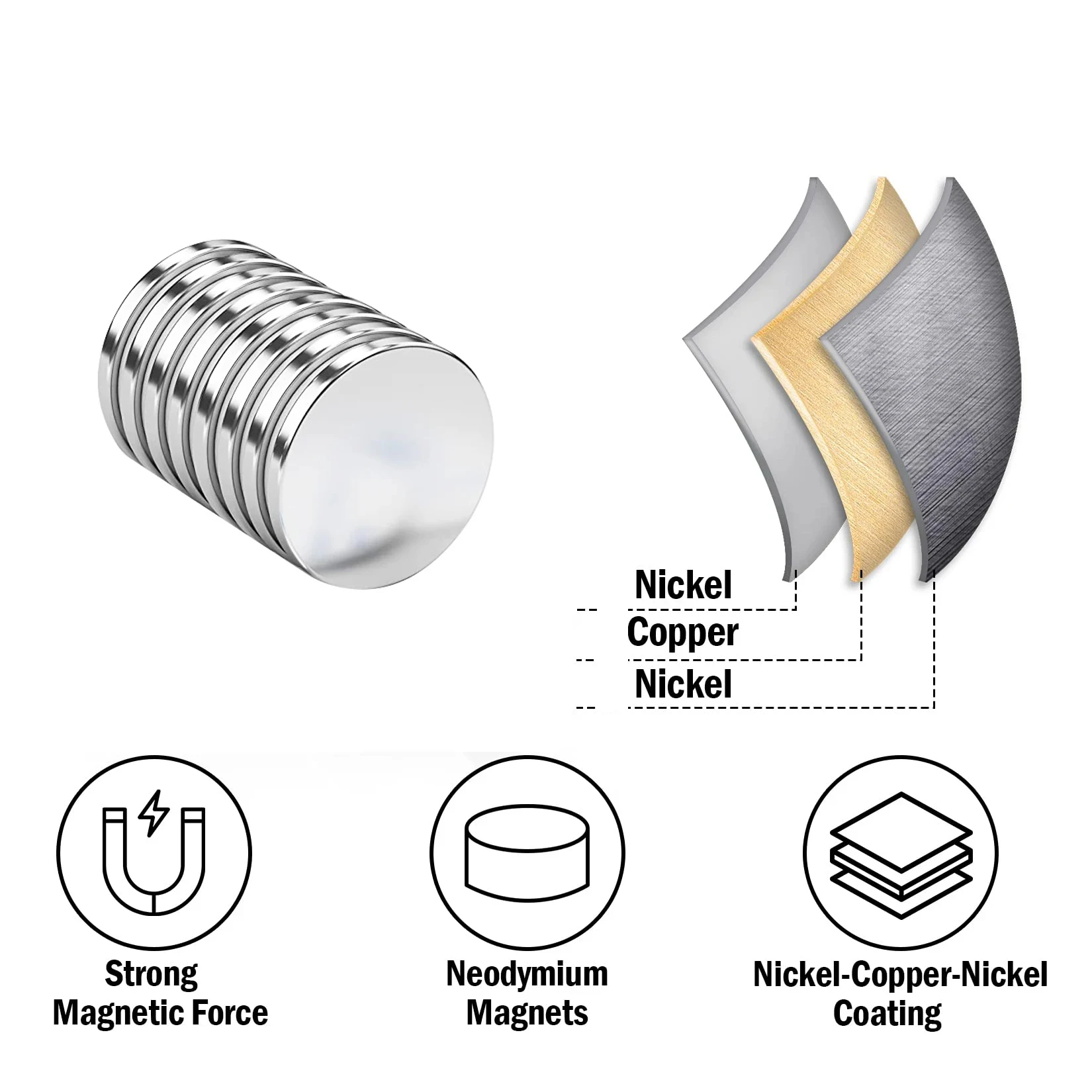 Super Powerful Neodymium Magnet Round Disc Strong NdFeB Magnet for Fridge Home Office Craft Building 5x2 6x2 8x2 10x3 12x3 15x2
