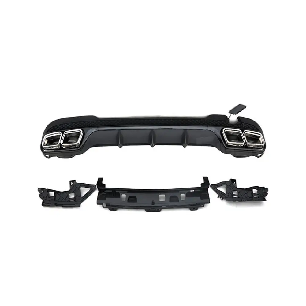 Rear Diffuser with Exhaust Tips for Benz E Class W212 E350 E400 E63 AMG Sport 2013-2016 Not for Standard Rear Bunper Lip Spoiler