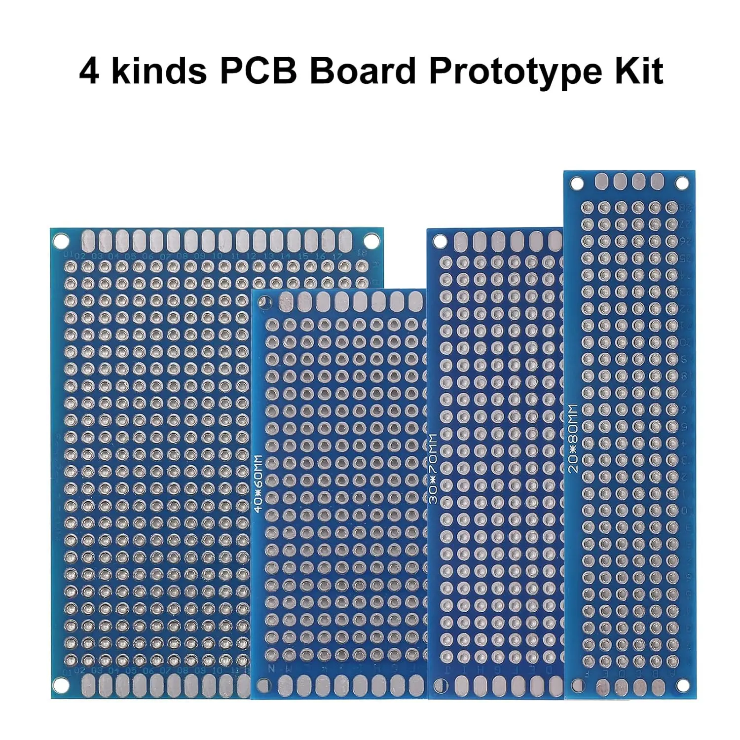 20pcs PCB Kit Board Prototype Breadboard Double Sided Circuit Boards Blue 2x8 3x7 4x6 5x7cm Universal PCB Experiment Boards DIY image 5