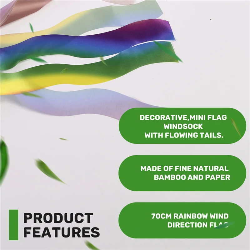 MLGB-Regenbogen Windsack Wind Streamer Flagge Garten Camping Dekoration Flagge 70CM