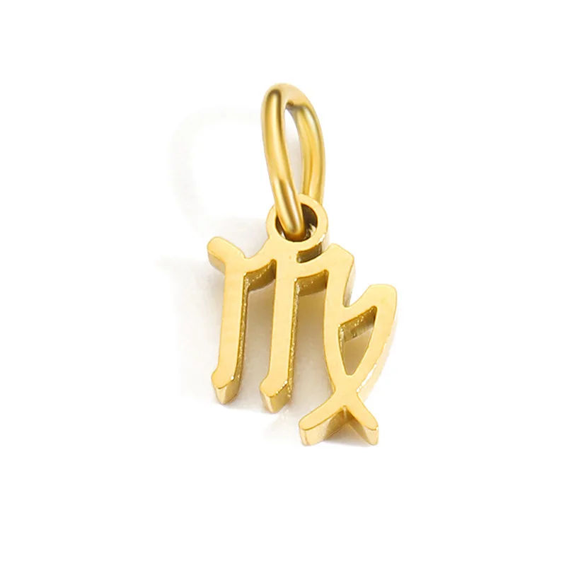 CARLIDANA Wasserdicht 316L Edelstahl 12 Sternzeichen Charms für Halskette oder Armbänder Gold Farbe Dropshipping Großhandel
