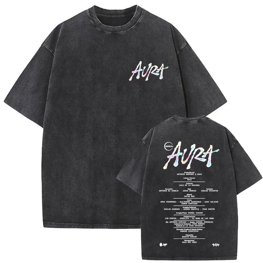 

Rapper Maka Aura 2025 Logo Merch T Shirts Men Women Fashion Vintage Street T-shirt Casual Cotton Short Sleeve T Shirt Streetwear