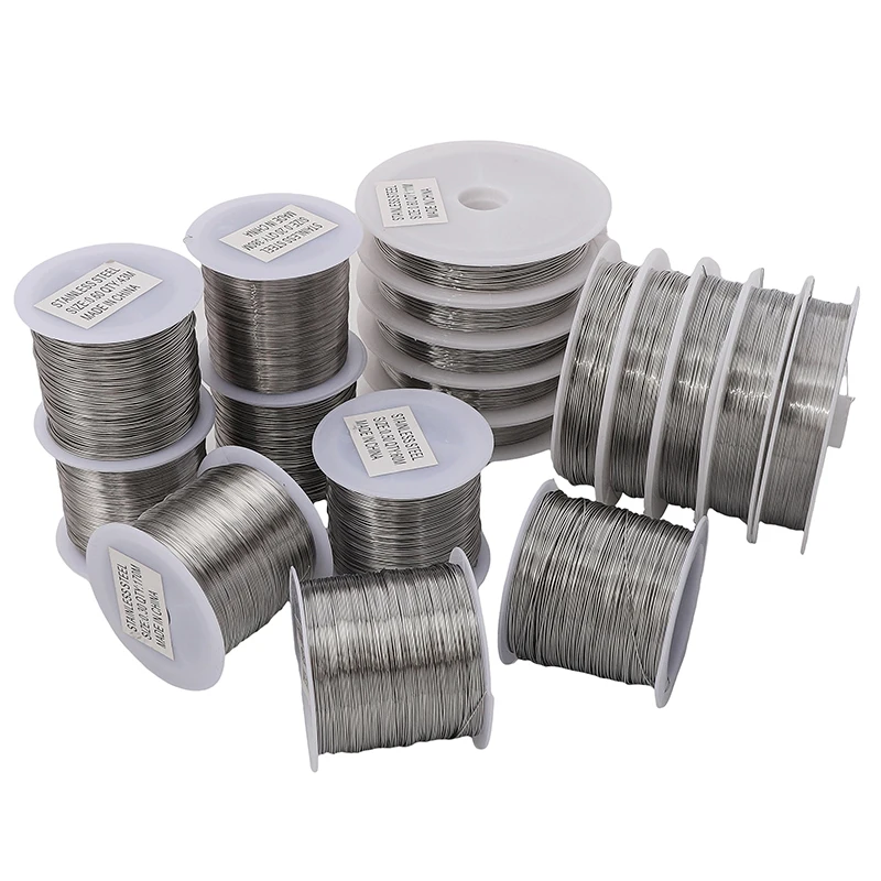 11-380Meters 0.2 0.3 0.4 0.5 0.6mm Soft Steel Wire Craft Beading Wire For Jewelry Making DIY Bracelet Charms Keyring Accessories