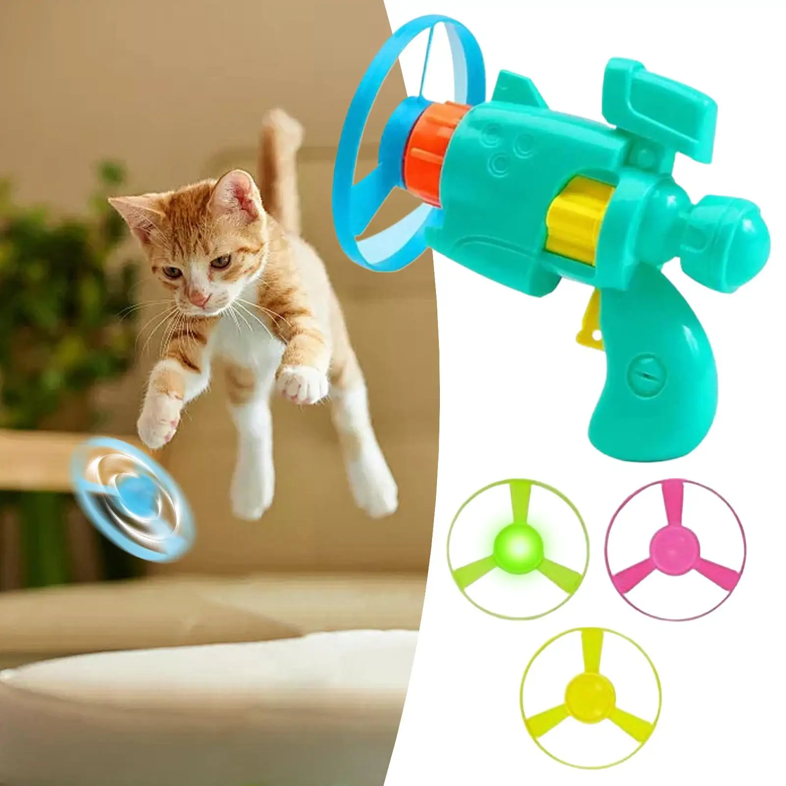 ดิสก์ยิงสําหรับเด็กในร่ม Twist Shoot Interactive ของเล่น 1 Flying Saucer Guns 4 Spinning Disks กีฬากลางแจ้งเกม