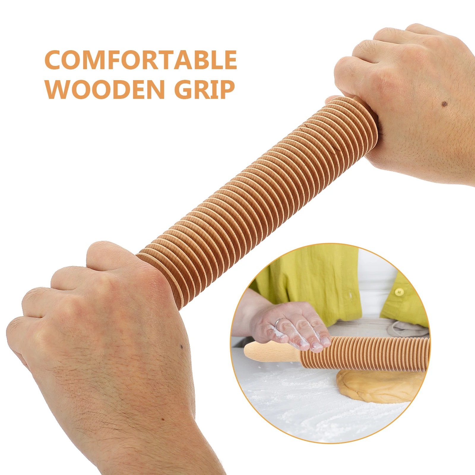 

1pc Wooden Rolling Pin for Pasta Spaghetti Noodle Dough Kitchen Tool Home Baking Pastry Pizza Roller Handmade Dough Tool
