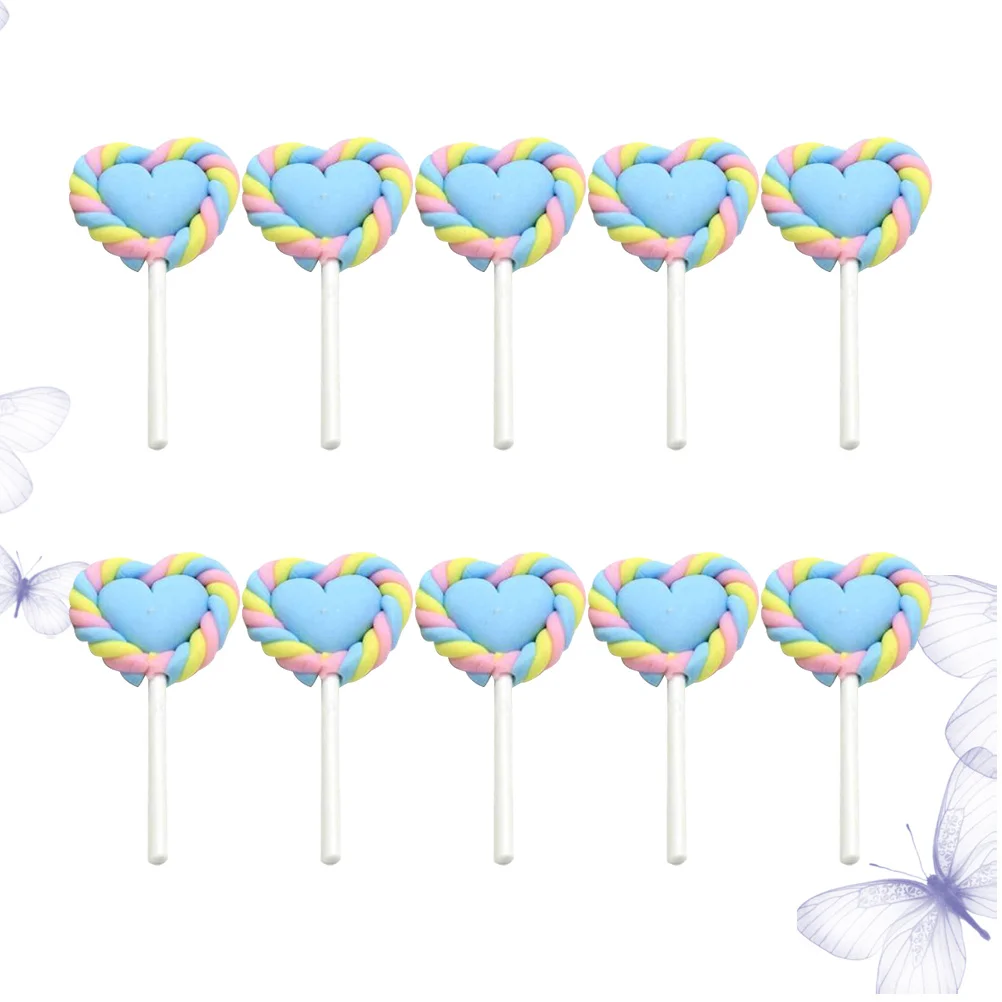 

10Pcs Heart Shape Simulation Lollipop Creative DIY Crafts Photo Props Photography Decoration Accessories Lollipop Crafts