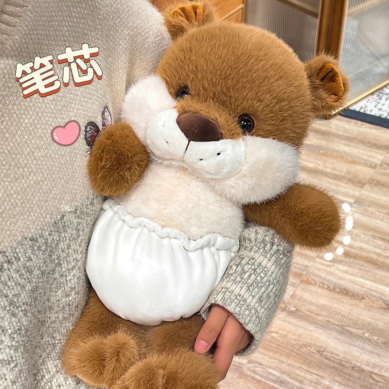 40cm Kawaii Cartoon Running Animal Plush Doll Pillow Baby In Diaper Dinosaur Elephant Otter Plush Toy Birthday Gift For Child