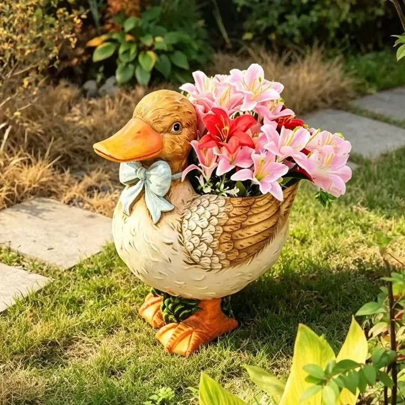 Best-selling Cross-border Garden Decoration Wild Duck Flower PotsClassical Style Spring/summer Resin Crafts; Factory Direct