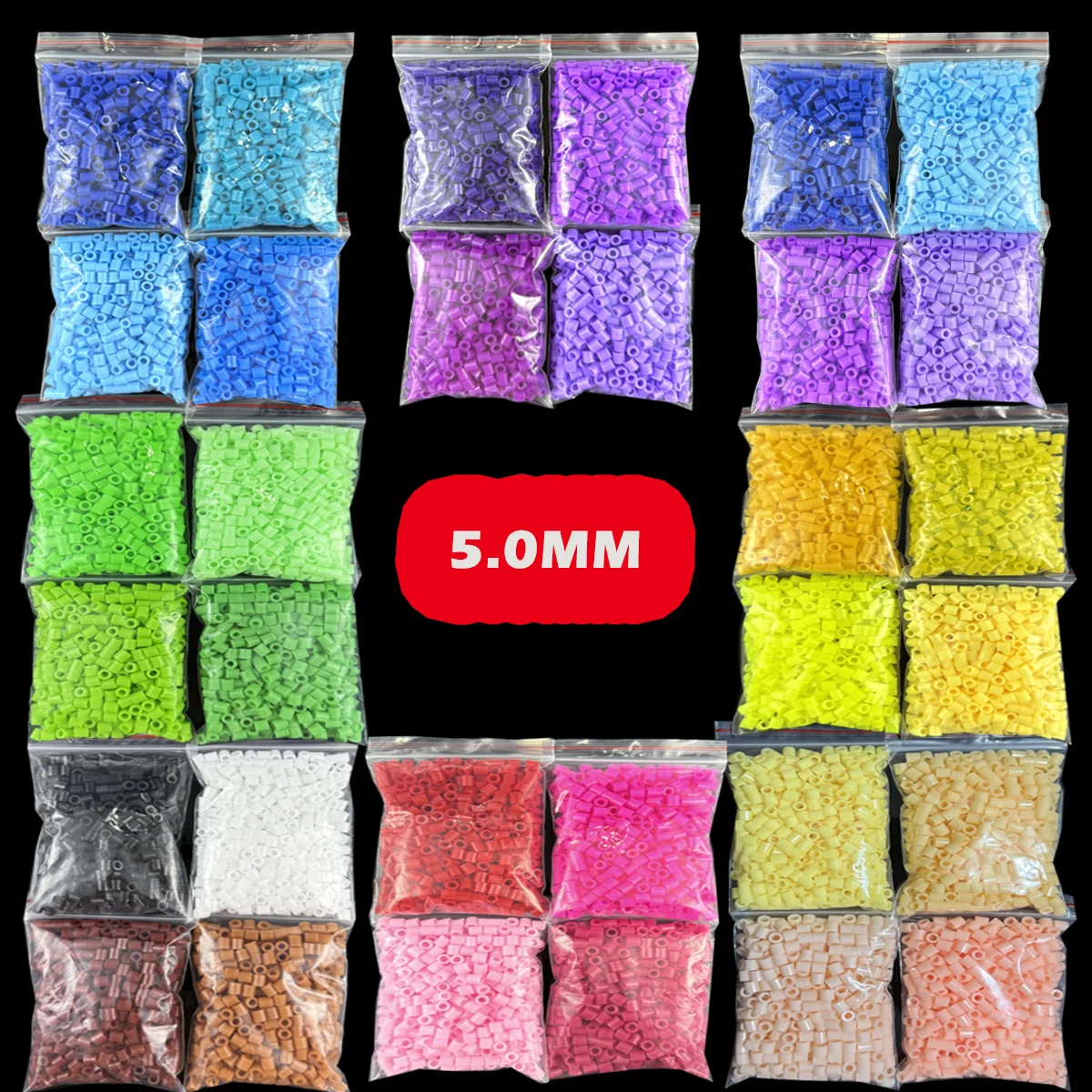 4000 pezzi di perline Hama 4 confezioni di perline fusibili da 5 mm Materiali per la produzione fatta a mano fai-da-te - Perline fusibili puzzle pixel creativi Giocattoli per bambini