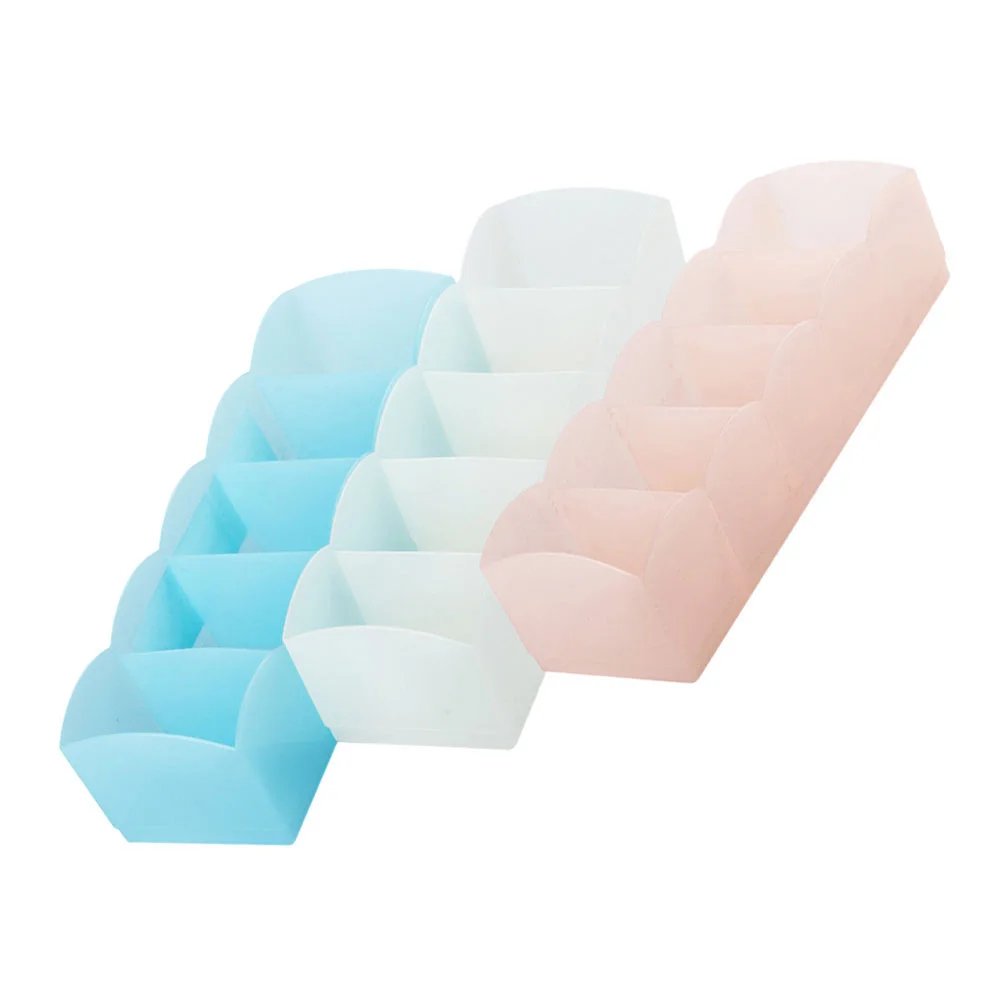 

3Pcs Compartment Underwear Box Stackable Five Grid Design for Efficient Socks Underwear Storage and Home Organization