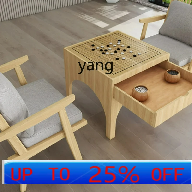 

LTT chess table and chair combination Go table overhead layer arrangement balcony leisure solid wood table and chairs