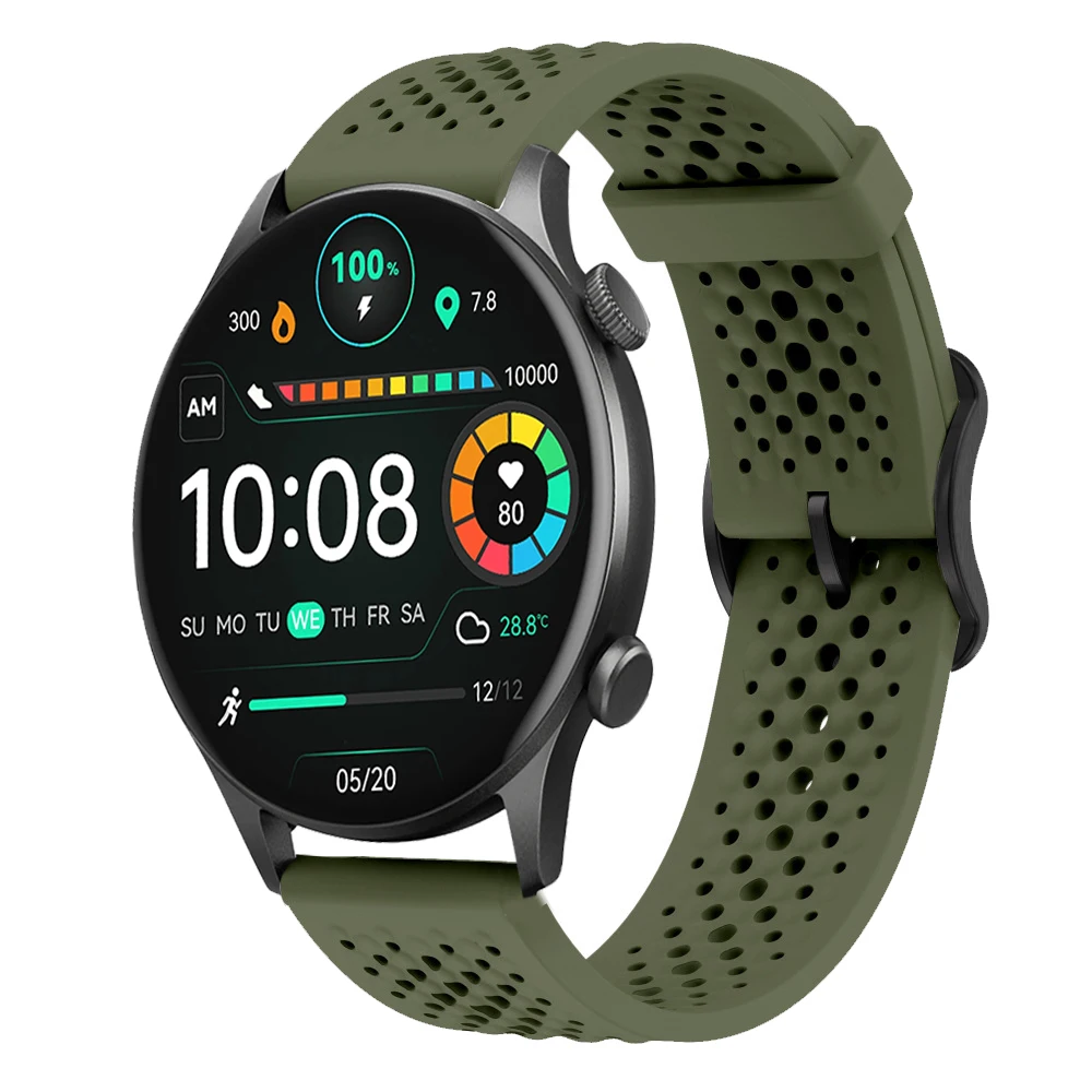 22mm Watch Strap For Haylou Watch 2 Pro (LS02 Pro)/RS5/R8/S8/Solar Plus RT3/LS05/Neo/GST Watch Band Sport Soft Silicone Bracelet