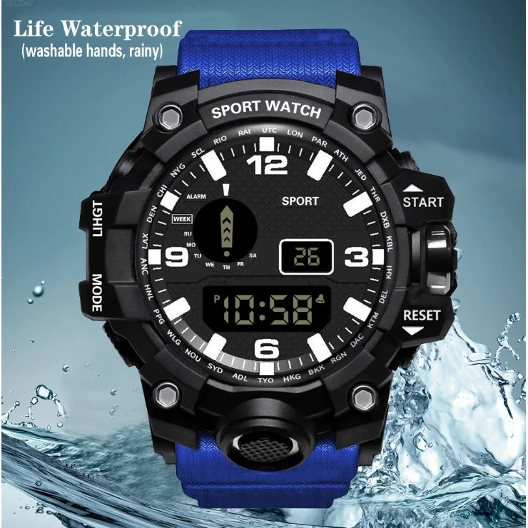 Kegllect Men Fashionable New Digital Watch Luminous Multi-function Leisure Sports Electronic Watches