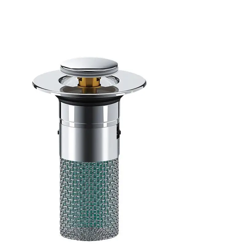 Washbasin Plug Anti Odor -Up Bounce Core Basin Stopper Hair Catcher Shower Sink Strainer Stainless Steel Filter view 2